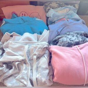 Bundle of 8 female teen sweatshirts, all size large